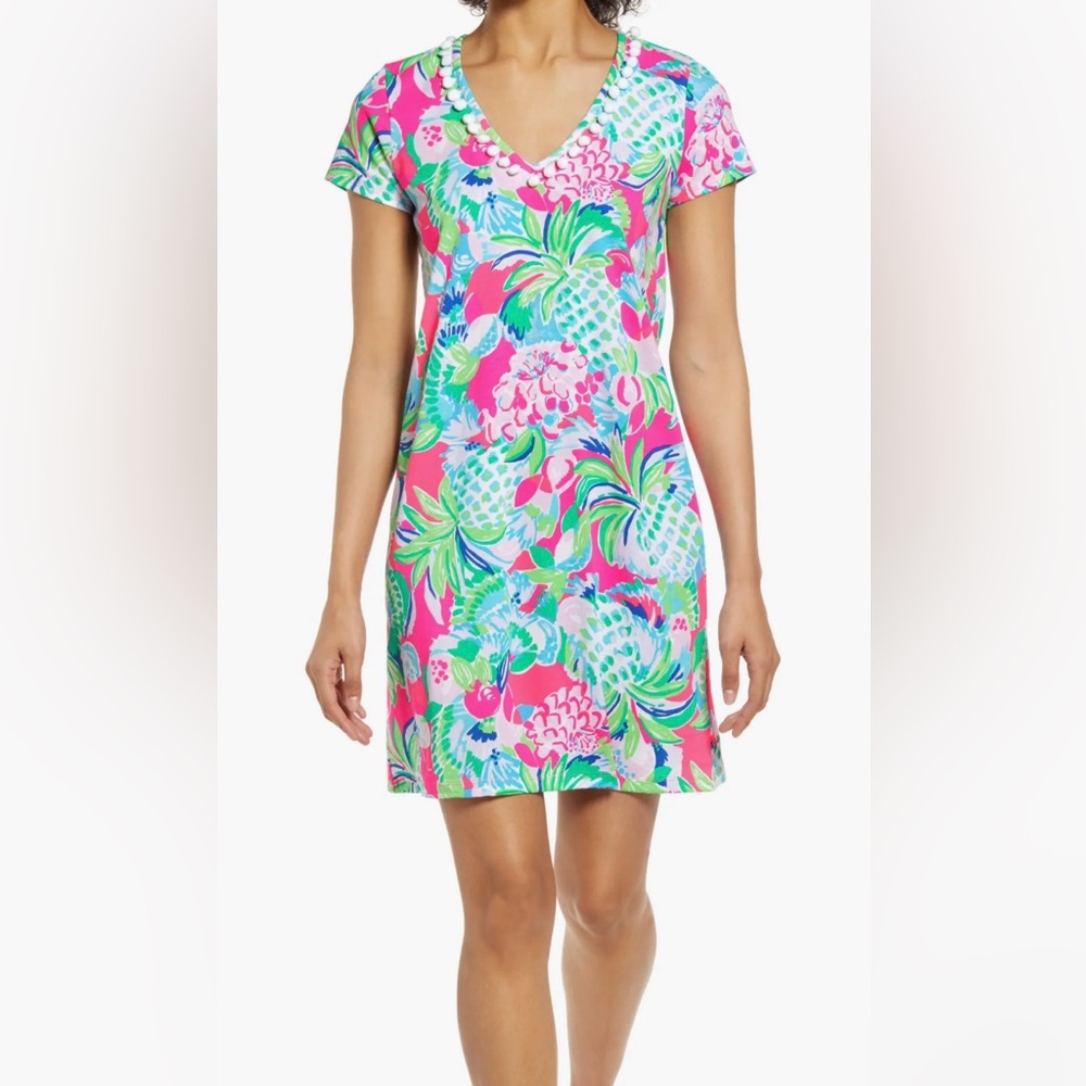 Lilly Pulitzer Vibrant Pink and Green Etta Raise The Bar Dress NWT Size M